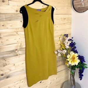 Vintage Vivienne Tam Mustard Gold + Black Dress